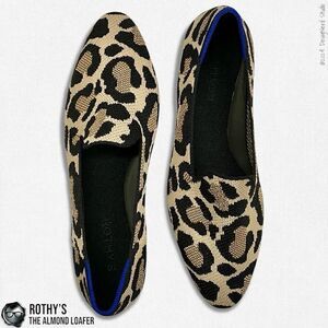 ROTHY’S ALMOND TOE LOAFER IN DESERT CAT LEOPARD PRINT WOMEN’S 9 SLIP ON SHOES